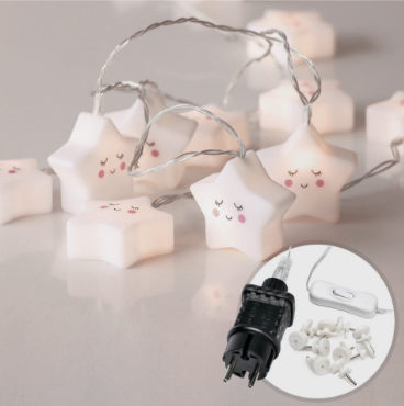 CozyHome LED Star Lights - 120 LED blanches - 6 mètres - pour l'intérieur et l'extérieur - blanc