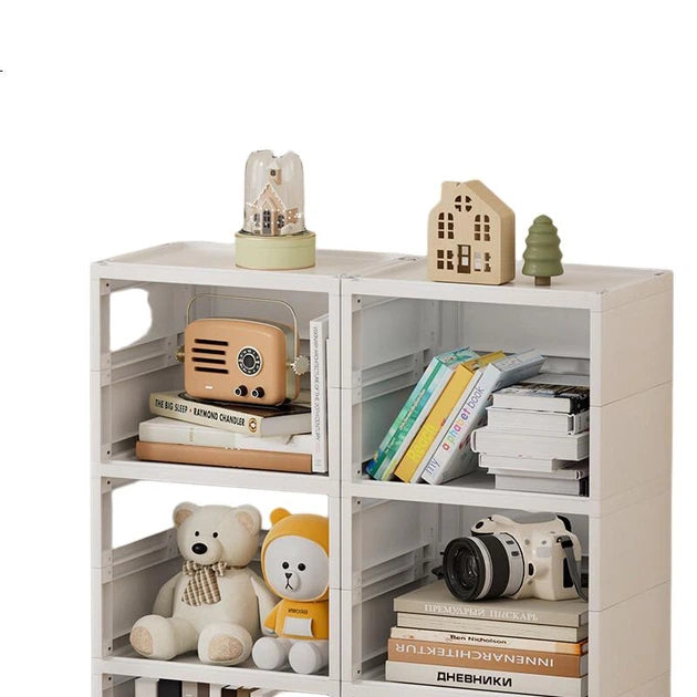 Étagère à livres pour enfants Jingzao Magic Cube - Blanche - 3 étages - 81 x 36 x 26 cm - Modulaire et réglable - Plastique