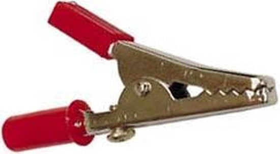 Pince crocodile standard 55Mm - VELLEMAN -  vec connexion à vis - Rouge