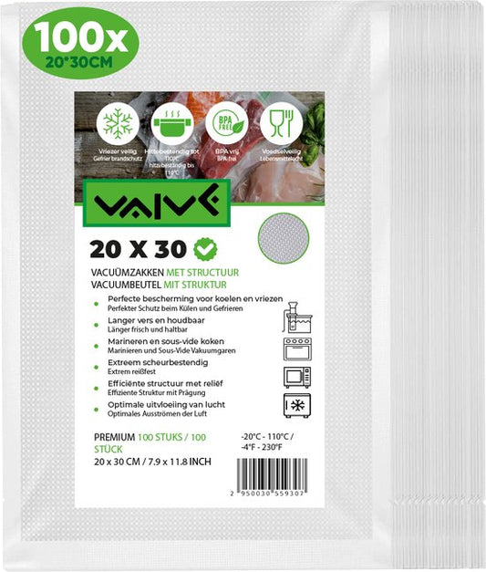 VAIVE Sacs sous vide alimentaires 20 x 30 cm - 100 pièces - Sacs sous vide - Sacs sous vide