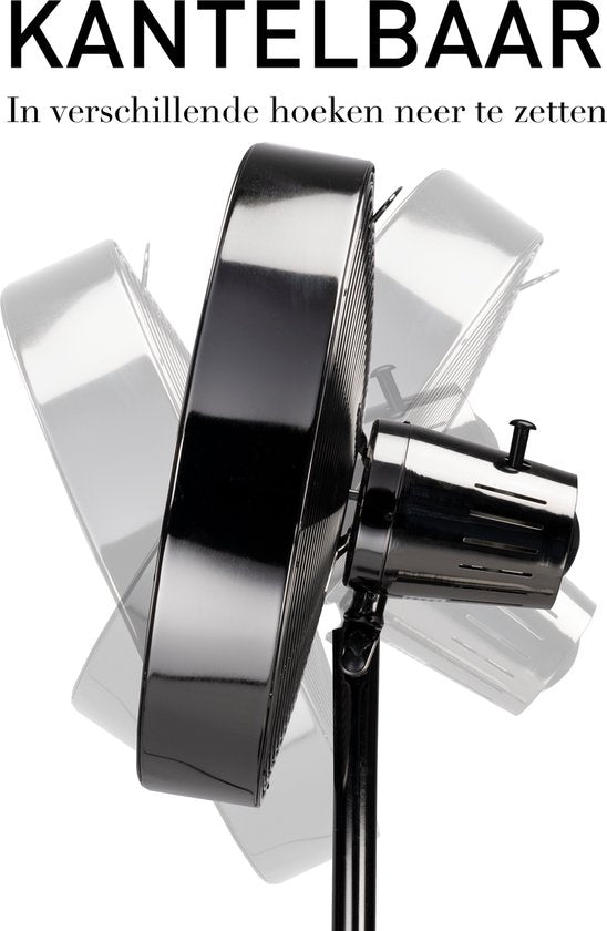 Ventilateur sur pied - Lifetime Air- 230V - Hauteur 85-125 CM - 3 Vitesses - Fonction oscillante - Inclinable - Argent