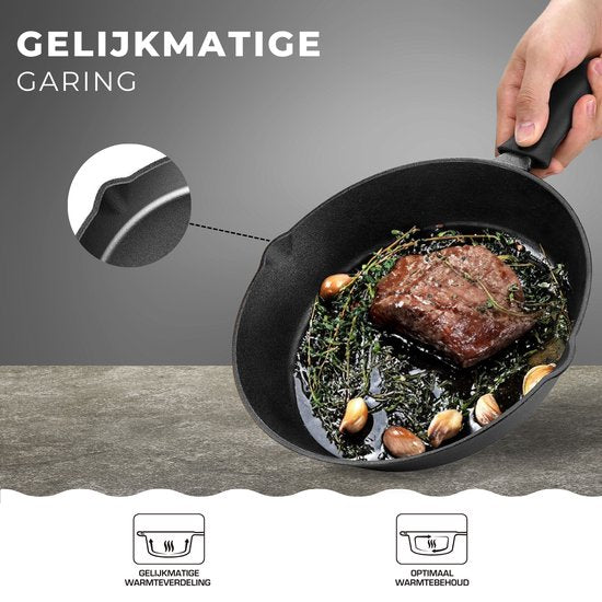 Castex Cast Iron Pan Tri-Set - Poêle en fonte - Poêle à frire - Ensemble de poêles à frire - BBQ - Poêles - Ensemble de poêles - Induction