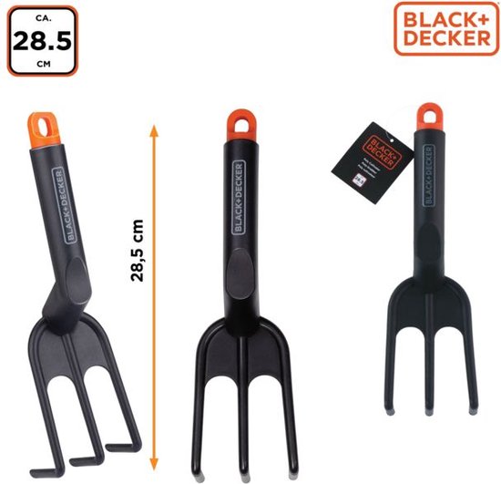 BLACK+DECKER Râteau à main - Poignée ergonomique - Robuste et flexible - Noir