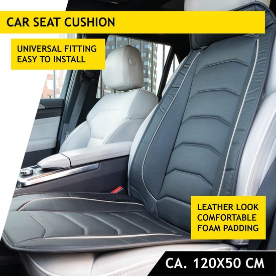 Housse de siège auto Dunlop - Universelle - Rembourrage en mousse - Facile à installer - Noir/Gris