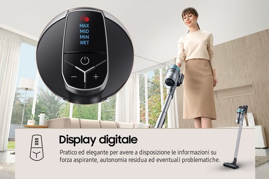 Samsung Jet 75E - 200W - Aspirateur à manche - avec Pet Tool - VS20B75AGR1