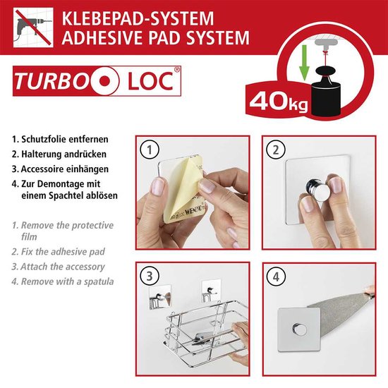 Gobelet pour brosses à dents Turbo-Loc® Quadro : fixation sans perçage
