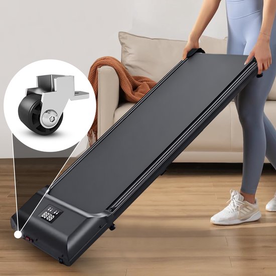 Tapis de course Fitby - Tapis de marche - Bande de marche - 1-8km/h - Ecran LED - Noir