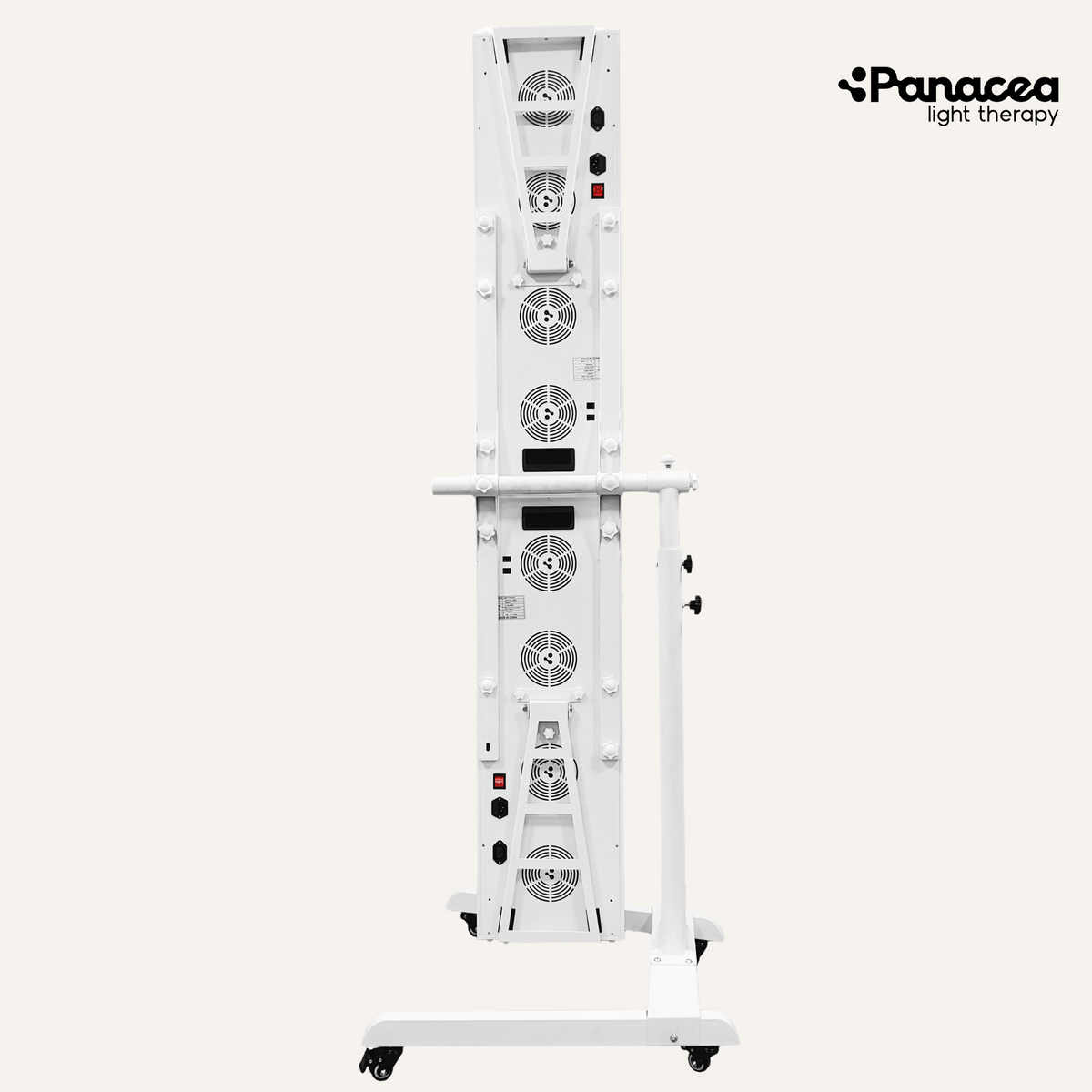 Support mobile et réglable pour les panneaux de luminothérapie - Panacea - Hauteur réglable jusqu'à 160 cm - Max. 20 kg - Métal - Blanc