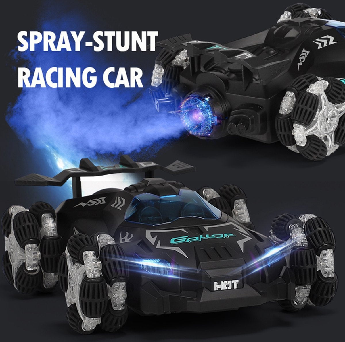 Fuegobird Spray car - stunt car - RC - RC Car - Controlled Car - Black