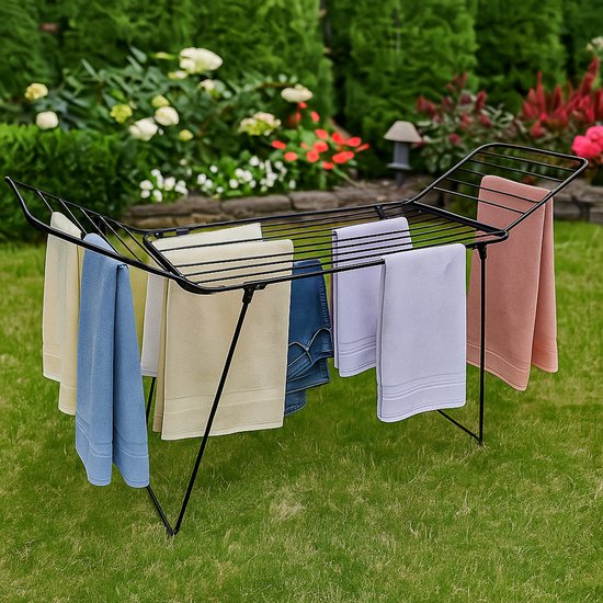 Bayt Wasrek - Séchoir à linge pliable - Séchoir à linge à ailes - Séchoir à linge pliable - Séchoirs à linge - Noir