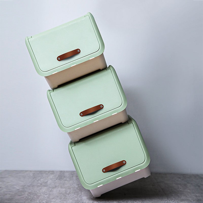 Lot de 3 bacs de rangement Citylife, vert, 38 x 46 x 31 cm