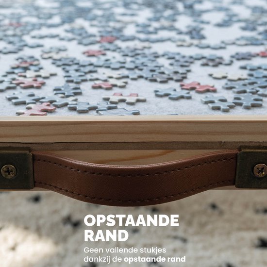 BREND BR-2224 Plateau de puzzle réglable avec 4 tiroirs pour 1500 pièces - Plateau de puzzle avec couvercle transparent - Table de puzzle avec feutre et système de rangement