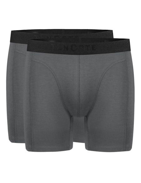 Ten Cate Hommes Short long en bambou - 2-Pack - Grey Melange - Taille S