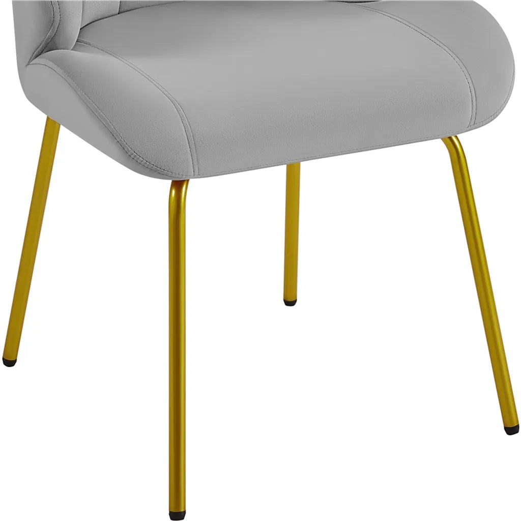 Chaise de salle à manger Yaheetech en forme de coquillage 56 x 57 x 78 cm - Gris clair - Chaise en velours avec pieds en métal