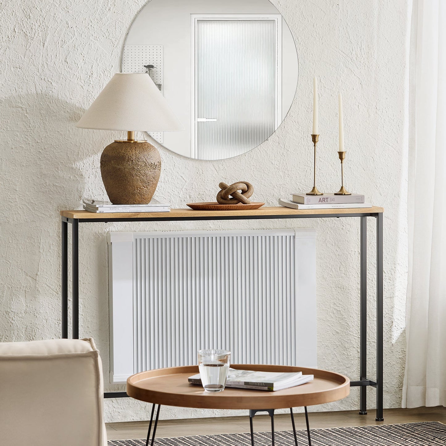 SoBuy Table console FSB19-L-E - Structure métallique - Bois MDF - 120 x 20 x 80 cm