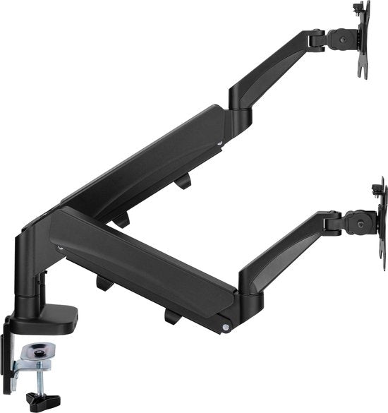 Support moniteur 2 écrans vérin à gaz - bras pour moniteur - usb 3.0 et type c - entièrement réglable