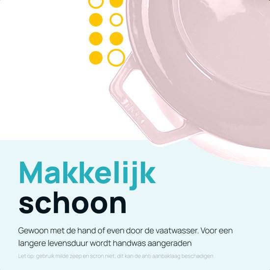 MOA Casserole en fonte - 7,2L - Pour toutes les sources de chaleur y compris l'induction - Avec couvercle - Ø 30cm - Revêtement antiadhésif - Lilas