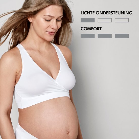 Soutien-gorge de nuit Medela Keep Cool - Soutien-gorge de nuit sans coutures - Soutien-gorge de grossesse - Soutien-gorge d'allaitement avec 2 zones respirantes - Tissu Soft Touch - Blanc - Taille S