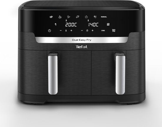 Tefal Easy Fry Dual XXL EY9428 - Friteuse à air chaud double XXL - 11 L - Bacs de 6,5 L et 4,5 L - 7 programmes - Pour 8 à 10 personnes