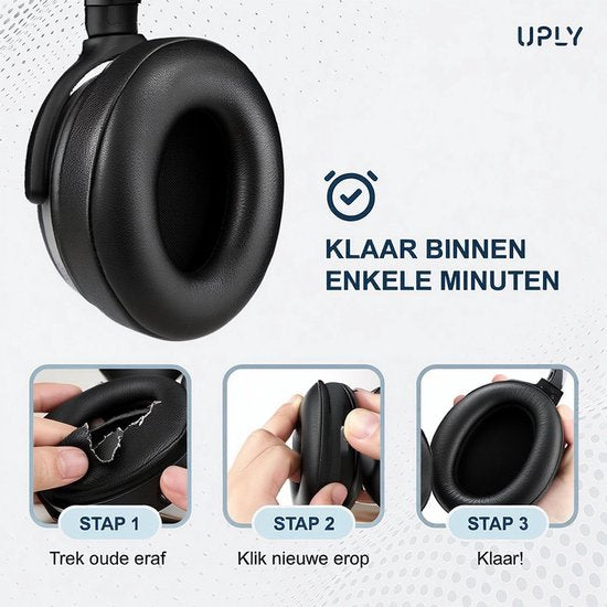 Lot de coussinets pour casque Sony – Coussinets WH-1000XM4 – WH-1000XM4 - Simili-cuir avec mousse à mémoire de forme