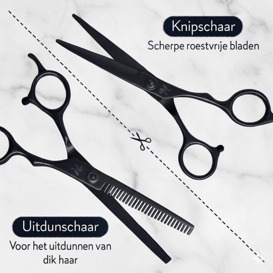 ProTrue 11 Piece Barber Set - Barber Scissors Right Handed - Thinning Scissors Barber - Hair Scissors - Coupe Scissors - Hair Scissors Set