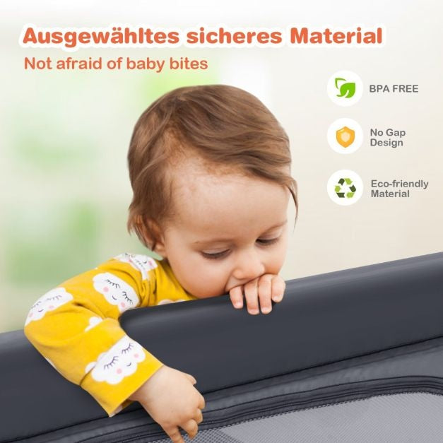Coast Baby Playpen Ground Box with 50 Playballs Parc pour bébé avec filet respirant 120 x 120 cm Gris foncé