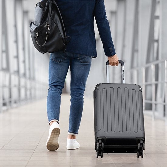 TRVLMORE Bagage à main Valise à roulettes - Serrure à chiffres - 54x36x20cm - 38L - Gris foncé