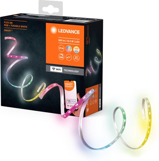 LEDVANCE SMART+ WiFi FLEX OUTD Bande LED 3M, blanche, 12W, 790lm