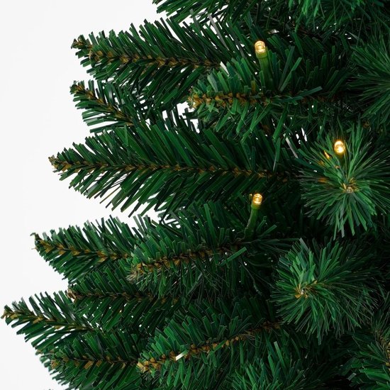 Black Box Trees Gerlos : sapin de Noël artificiel avec illuminations - Sapin artificiel H 90 x P 41 cm - Sapin de Noël artificiel dans un sac en jute - Décoration de Noël d'intérieur - 108 branches - Vert
