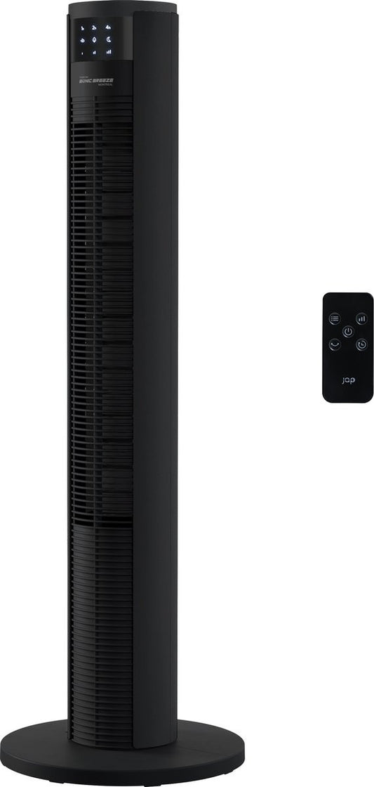 Ventilateur sur pied - JAP Appliances - silencieux (46dB) - avec télécommande - 6 niveaux - Noir mat