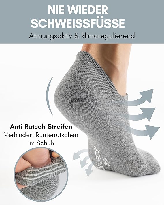 Heroism 10 paires de chaussettes de cheville pour hommes et femmes - Chaussettes d'entraînement invisibles, respirantes et confortables - Taille 43-46