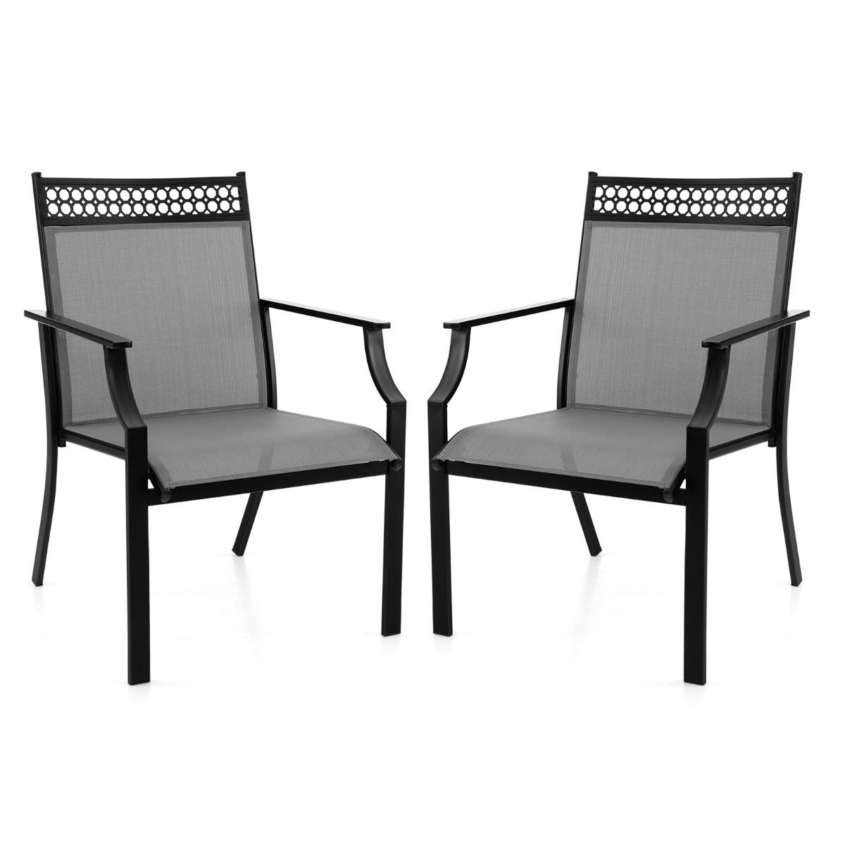 Chaises de jardin Coast - Lot de 2 - Noir - 66x61x90cm