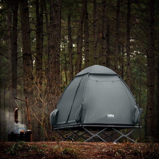 SoBuy OGS32-II-L-HG Tente de camping gonflable - Textile gris 193x145cm
