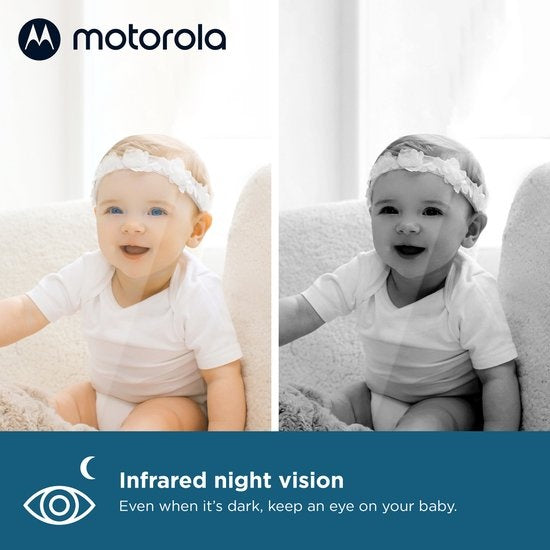 Motorola Nursery Babyfoon - avec caméra - VM34 - Écran couleur 4,3 pouces - Vision nocturne infrarouge - Fonction interphone - Berceuses