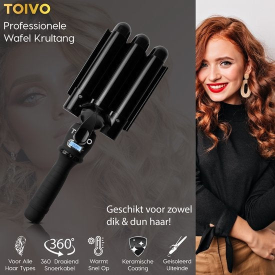 Toivo Gaufrier HS31 ProCare - Technologie des trois lames - 25MM - Fer à friser ondulé - Fer à friser ondulé - Waver