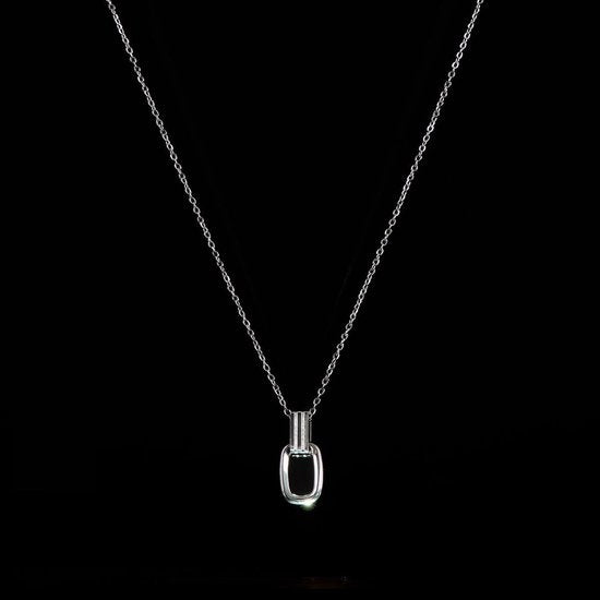 Laura Ferini Dames Ketting Dolci Sogni Zilver - Zilverkleurige Ketting Met Hanger - 18K Witgoud Verguld - Halsketting - Collier - Sieraad - Accessoires - Dames Ketting Met Hangertje