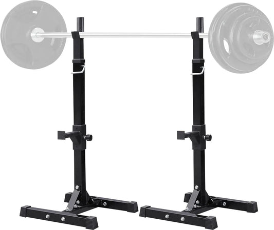 Yaheetech Halter Stand Set - Rack de squat réglable - Rack de fitness pour l'entraînement de la force - 54.5 x 50.5 x 114-179 cm - Noir