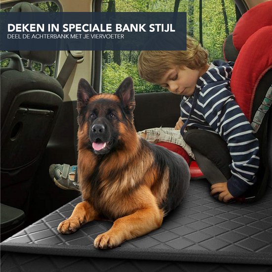 Achaté Tapis pour chien Siège arrière et coffre de voiture - 137 x 147 CM - Housse de protection - Tapis pour chien - Noir