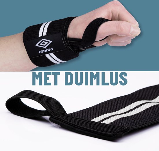 Poignets Umbro - 2 pièces - Protège-poignets - Entraînement musculaire et fitness - Blanc/Noir