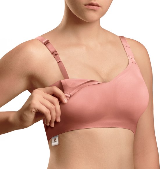 Vulpes Goods® BabyCare - Soutien-gorge d'allaitement sans armature - Soutien-gorge de maternité - Soutien-gorge d'allaitement sans couture - Soutien-gorge de nuit - bretelle réglable - tissu ultra doux - rembourrage amovible - devant avec rabat - pratique