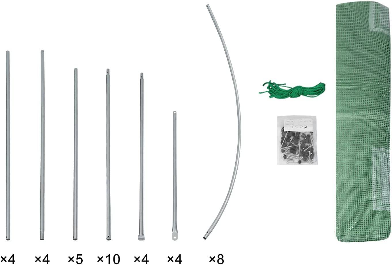 Serre en film plastique WOLTU Verte - 300 x 200 x 200 cm - 6 m² - Avec 6 fenêtres