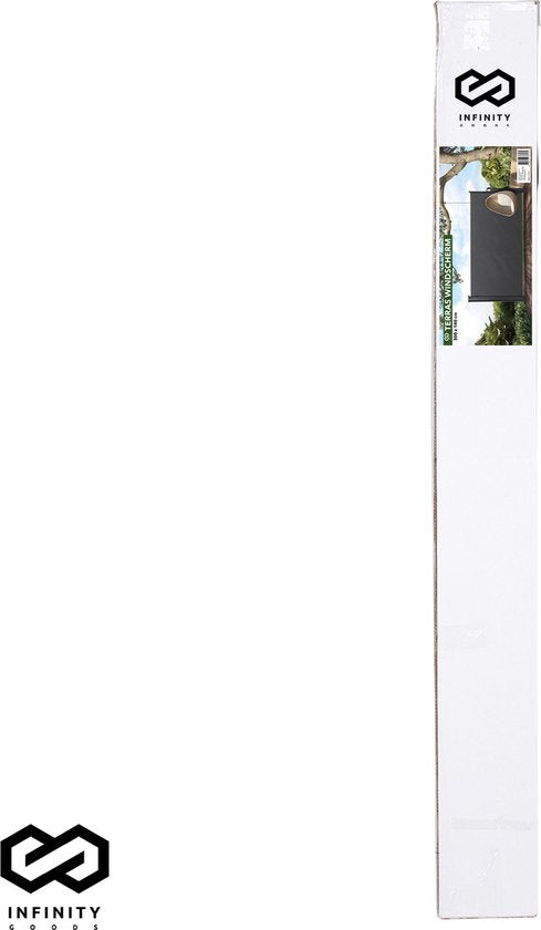 Brise-vent extensible Infinity Goods - 300 x 140 cm - Rétractable - Résistant aux intempéries - Anthracite