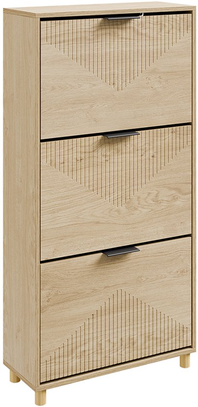 SoBuy Meuble à chaussures - Meuble à tiroirs - Design étroit - 3 tiroirs - 120x24x60 cm | FSR213-N
