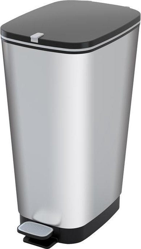 Kis Chic Bin Poubelle à pédale - 50 l - Argent - Taille L
