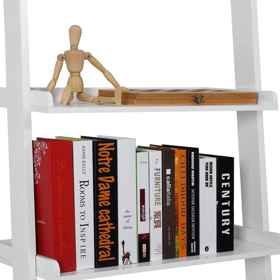 Bibliothèque Casaria - 5 étagères - Dimension 180x64x37cm MDF Bois Blanc
