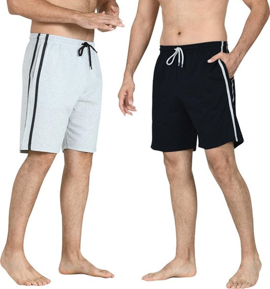 Comfort Essentials - Shorts pour hommes - 2 packs - Noir/Gris - XL