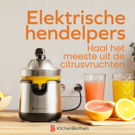 KitchenBrothers Presse-agrumes - Avec bec et poignée - 0.35L - acier inoxydable
