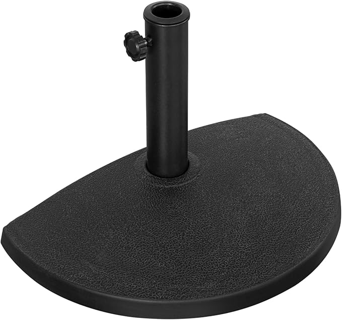 Pied de parasol Angel Living - Demi-rond - 9 kg - Ø 50 cm - Noir - Polyrésine/Acier