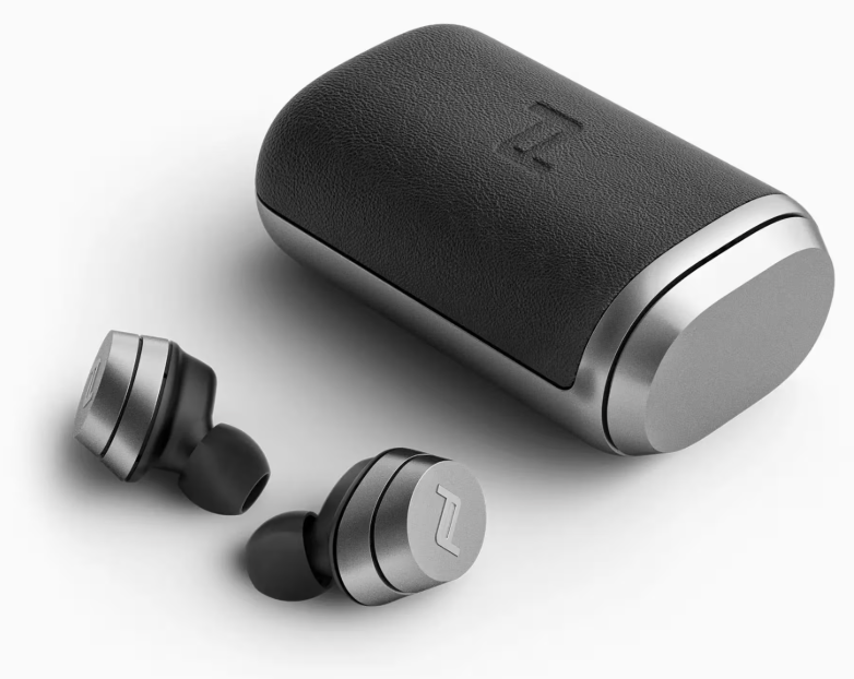 Écouteurs intra-auriculaires sans fil Porsche Design Bluetooth 5.0, gris – Boîtier de recharge haut de gamme signé par un designer