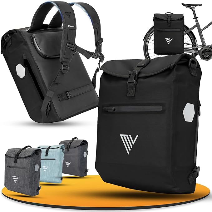 MIVELO Pannier Bag - 3-in-1 - Sac à dos - Sac de transport de bagages - Imperméable - Compartiment pour ordinateur portable - 20L